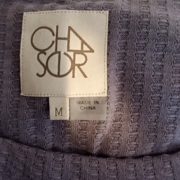 Chaser scoop neck lavender waffle knit long sleeve women's blouse medium - Picture 4 of 6